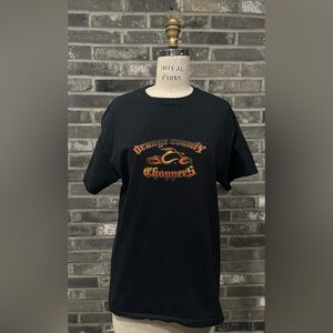 VTG Y2k Orange County Choppers Double Sided Graphic Shirt Sword and Flame Design